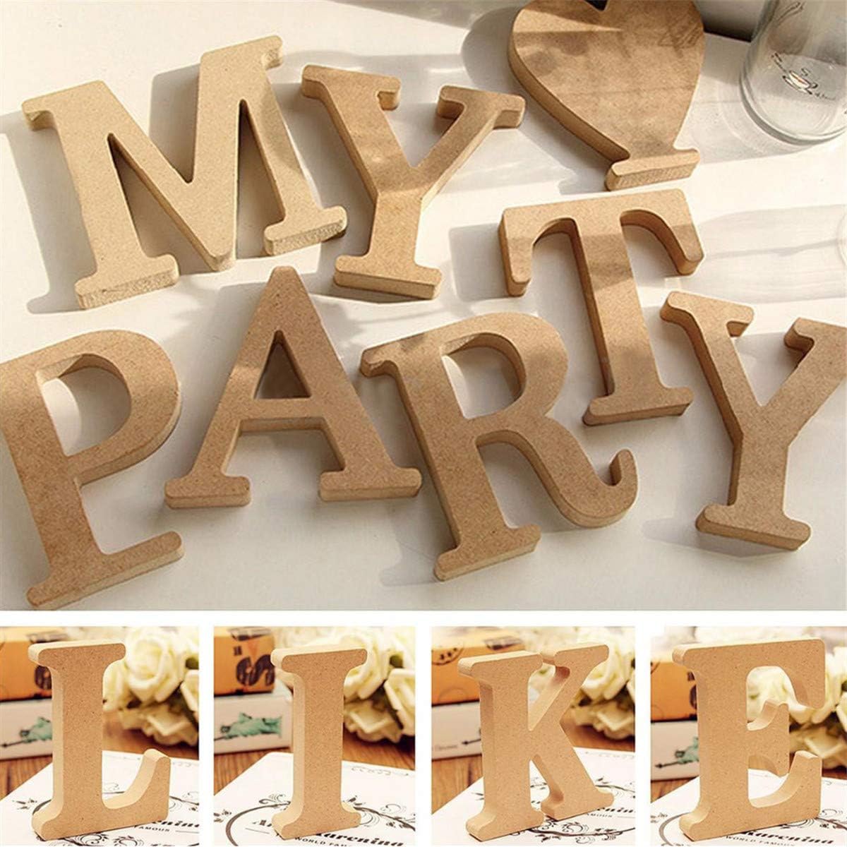 Queenbox Wood Letters 3.9inch Hanging Wall 26 Letters, Wooden Alphabet Wall Letter for Children Baby Girls Bedroom Wedding Brithday Party Home Decor,