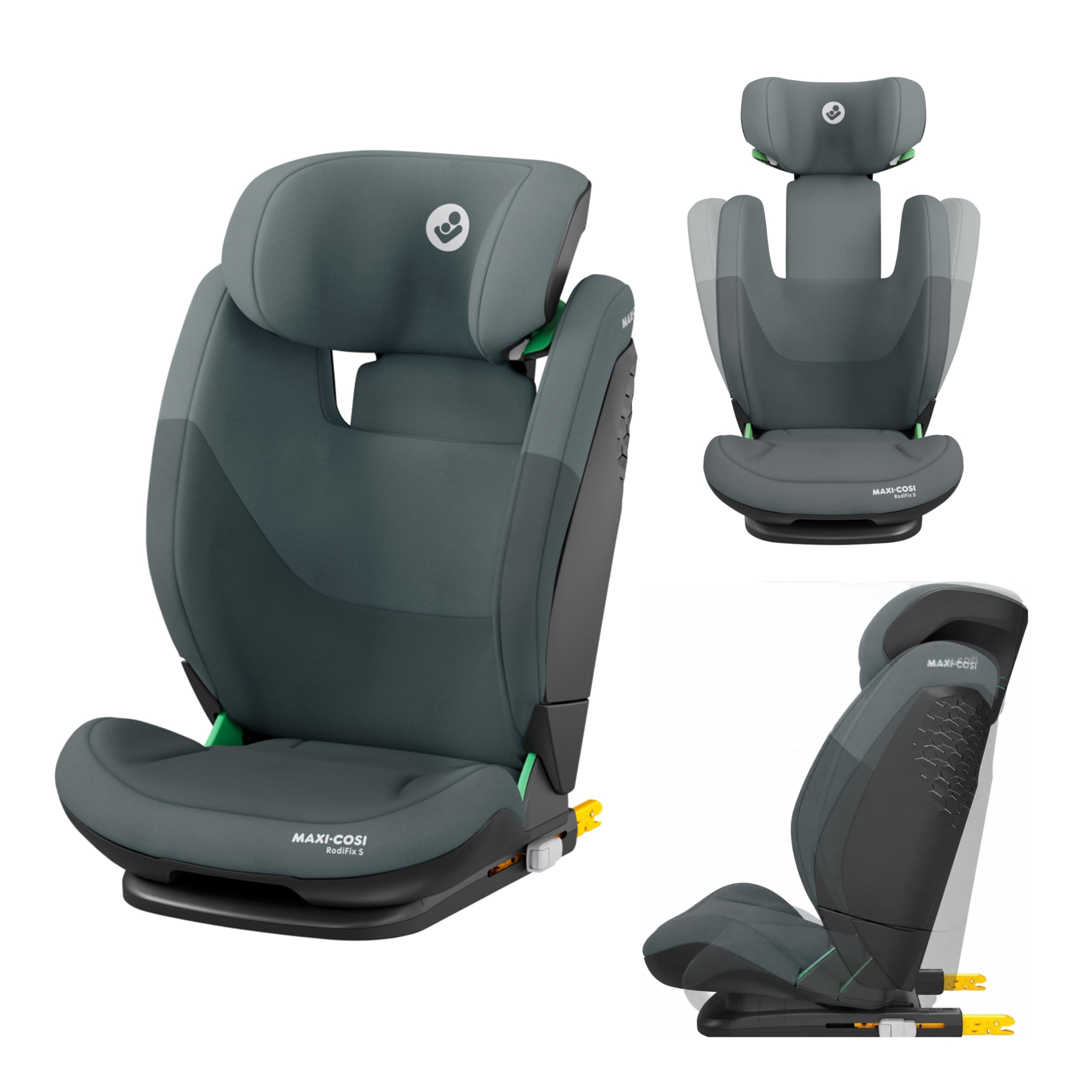 Maxi-Cosi RodiFix S i-Size, Silla Coche Niño, 100-150 cm, 3,5-12 Años, 3 Posiciones, Silla Coche ISOFIX, Alto/Ancho Ajustables, Protección Contra Impactos Laterales G-CELL, AirProtect, Tonal Graphite