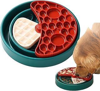 Dog Slow Feeder Bowl - 360 Degrees Rotating Food Lick Dish - Slow Eating Dog Bowl | For Puppy Pet Cat Breed Eating Feeding Licking Drinking