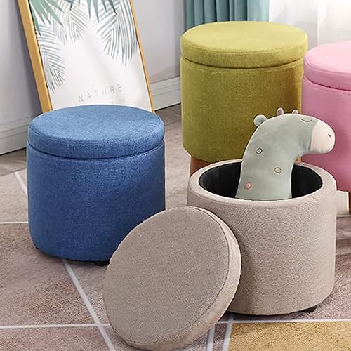 Miniatura 7 de Moderno reposapiés otomano de almacenamiento, taburete pequeño y silla, organizador de muebles, asiento para dormitorio, sala de estar, oficina,