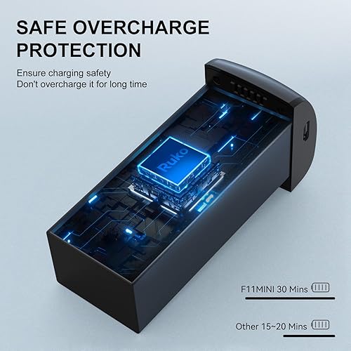 Miniatura 3 de Ruko F11MINI Batería de vuelo inteligente de repuesto, batería de iones de litio de 7.6 V 2100 mAh con un cable de carga