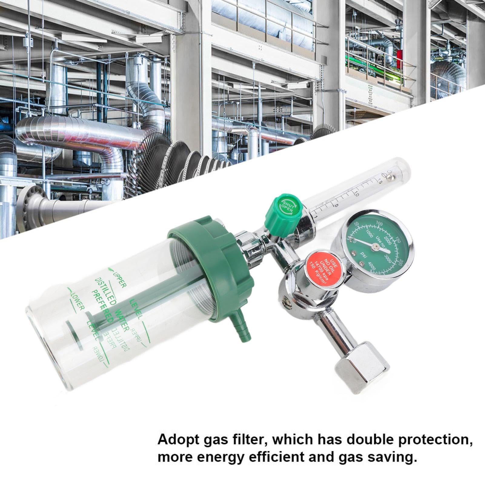TICFOX Sauerstoff-Druckminderer – 0–100 MPa, Alu-Legierung, Mit Gasfilter, 200 Cm Schlauch, Für Druckluft, Industrie, Labor, Messgerät 5/8 Zoll