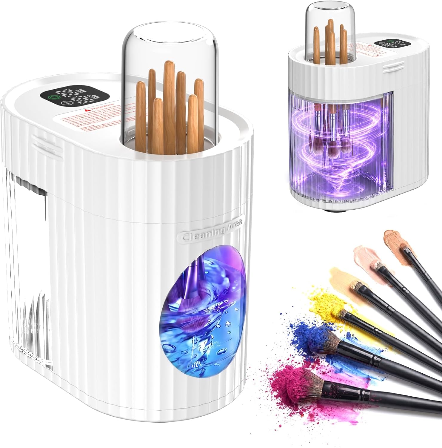 CloudValley Automatic Electric Makeup Brush Cleaner and Dryer, Deep Cleaning & Fast Dehydration, [No Need to Remove Brush] Low Noise Brush Washing Machine with Smart Timer for Daily Use