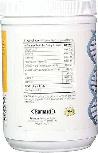 Miniatura 3 de Ramard Total Immune Blast - Apoyo inmunológico equino, suplemento de vitamina y polvo de caballo con zinc, selenio, Omega 3, Omega 6 y vitaminas con