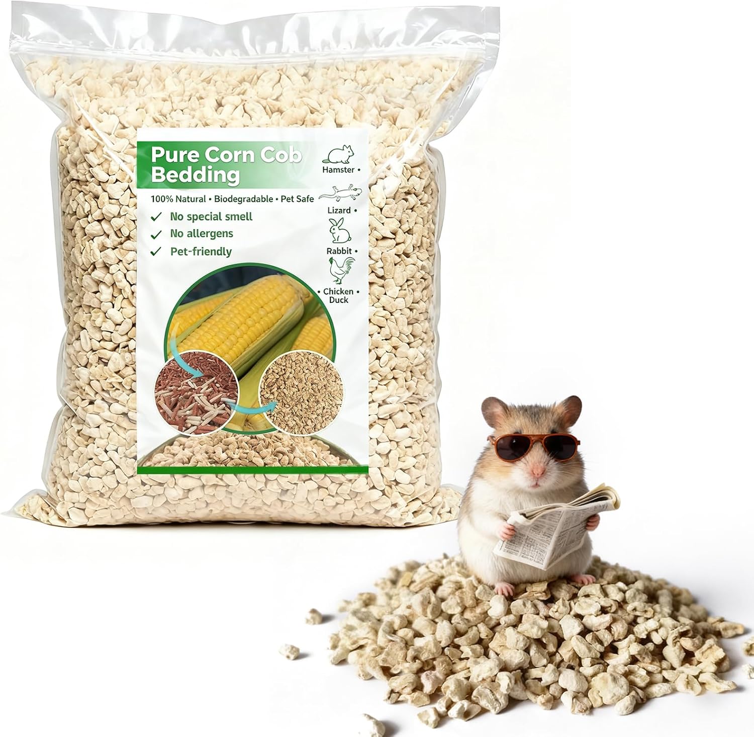 View of Amazon.com : XXYOUPIN ‌Natural Corn Cob Pet Bedding - 44oz Premium ...