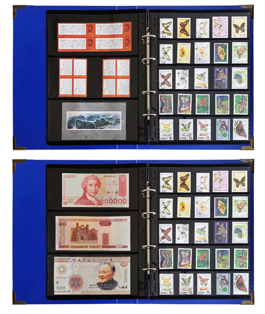 Album pieczątek, album z kolekcją znaczków o dużej pojemności, album ze stempli z luźnymi liściami, torba chroniąca kolekcję, 25 * 30 * 4,2 cm, album StaStamp
