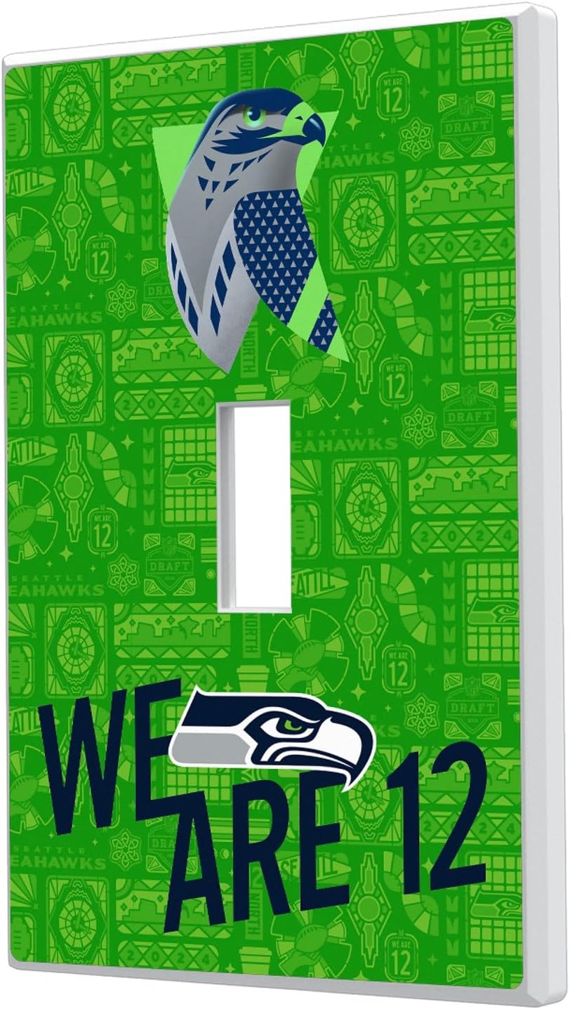 Seattle Seahawks 2024 Illustrated Limited Edition Single Toggle Light Switch Plate