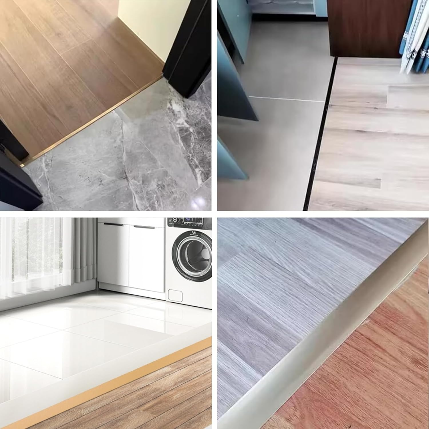 Aluminum T Molding Trim Floor Transition Strips, Easy to Cut Low Profile T-Strip Perfect for Hardwood to Granite Tile Transitions, Invisible When Door Closed, Elegant When Open(Gold,1.6in x 36in)