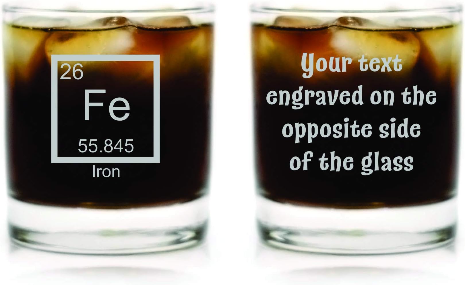 Double Sided Custom Engraved Iron 6th Anniversary Periodic Table of Element Rocks Glass