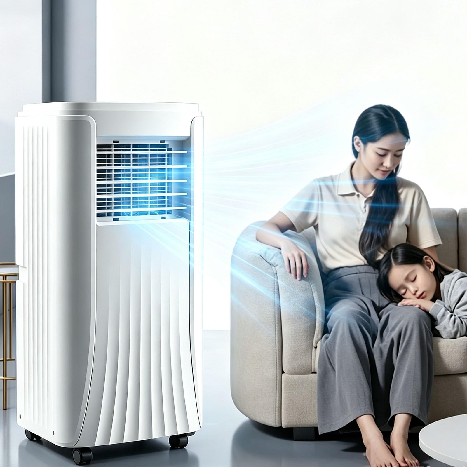 LJCSSD Portable Air Conditioner, Powerful AC Unit 10,000 BTU/12,000 BTU | High Performance Floor Standing AC Unit, Noise-Reducing, On Casters, With Remote Control for the Office 12000BTU