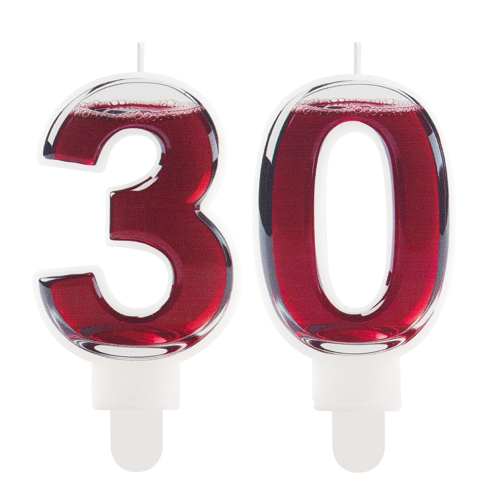 Funny Wine Themed Birthday Candles - Number 30 Candle Cake Topper Decorations, Party Supplies for Wine Lovers Women Men, 18th 21th 30th 40th 50th 60th Birthday Gifts for Mum Mom Her