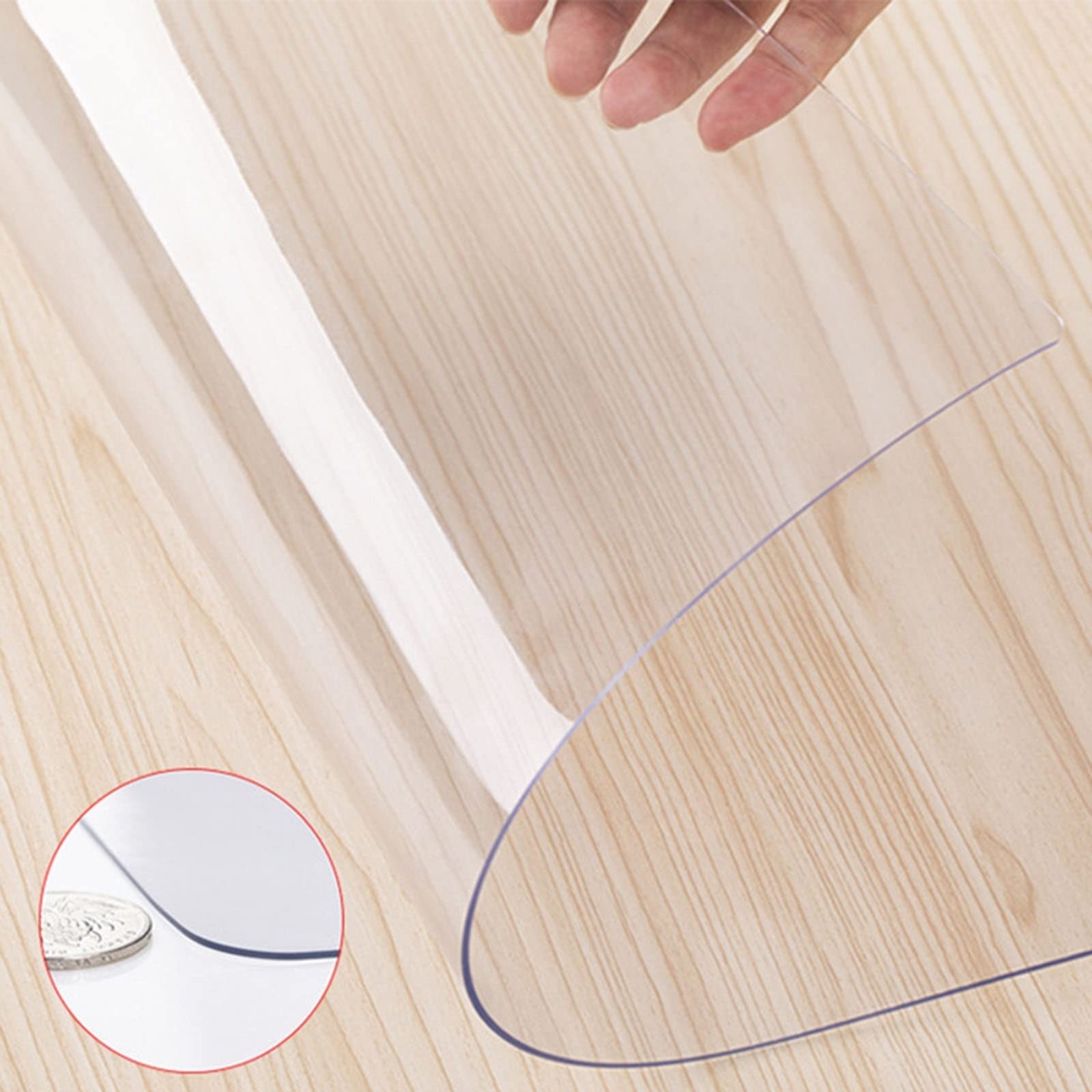 1,5 mm Dick Bodenschutzmatte Transparent 90x90 90x120 100x120 120x150 150x200 Bürostuhl Unterlage Für Teppichböden PVC Bodenschutzmatte Für Hartböden Versch Rutschfestes Kratzfeste ( Color : Clear , S