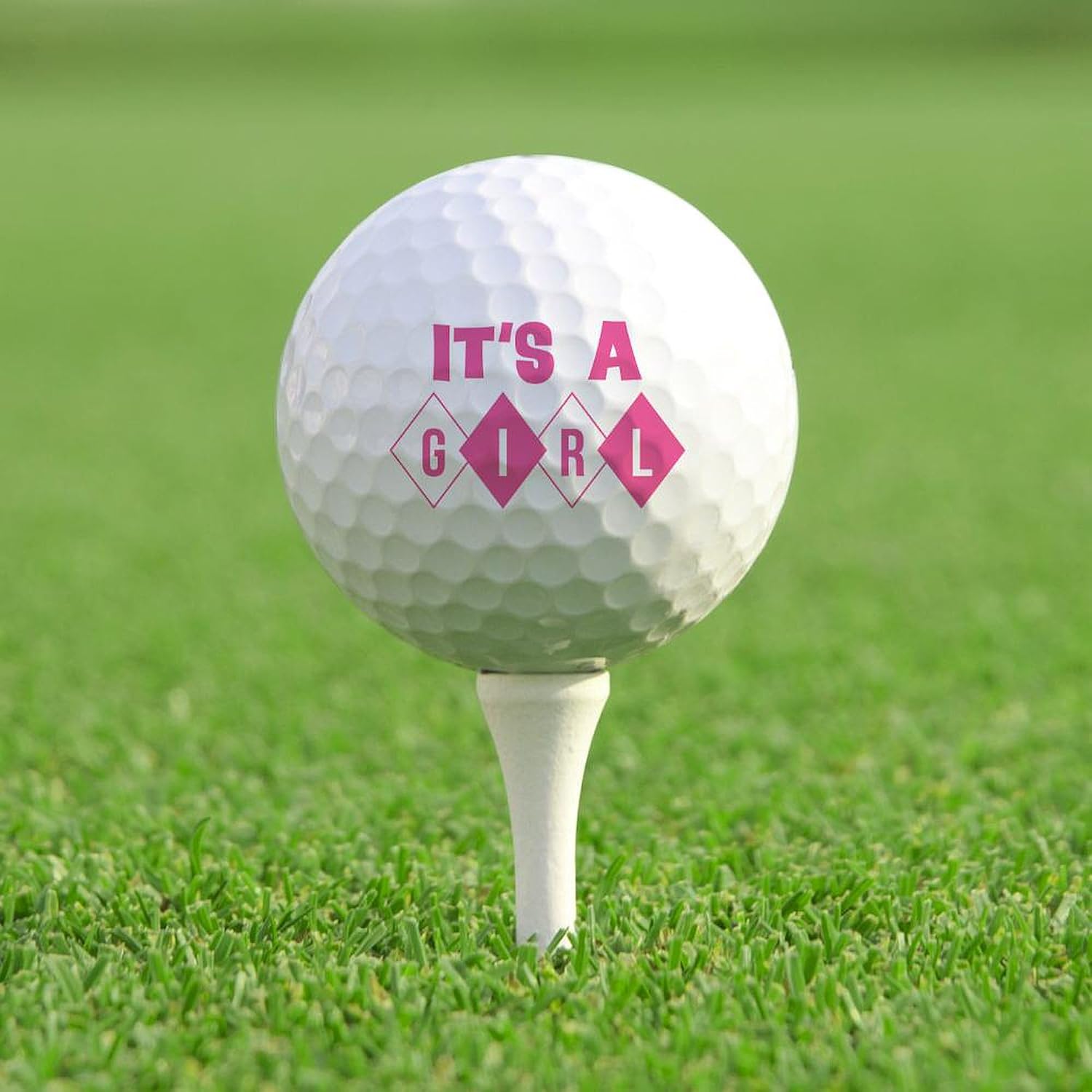CafePress Its A Girl Retro Diamond Novelty Golf Balls (Pk of 6)