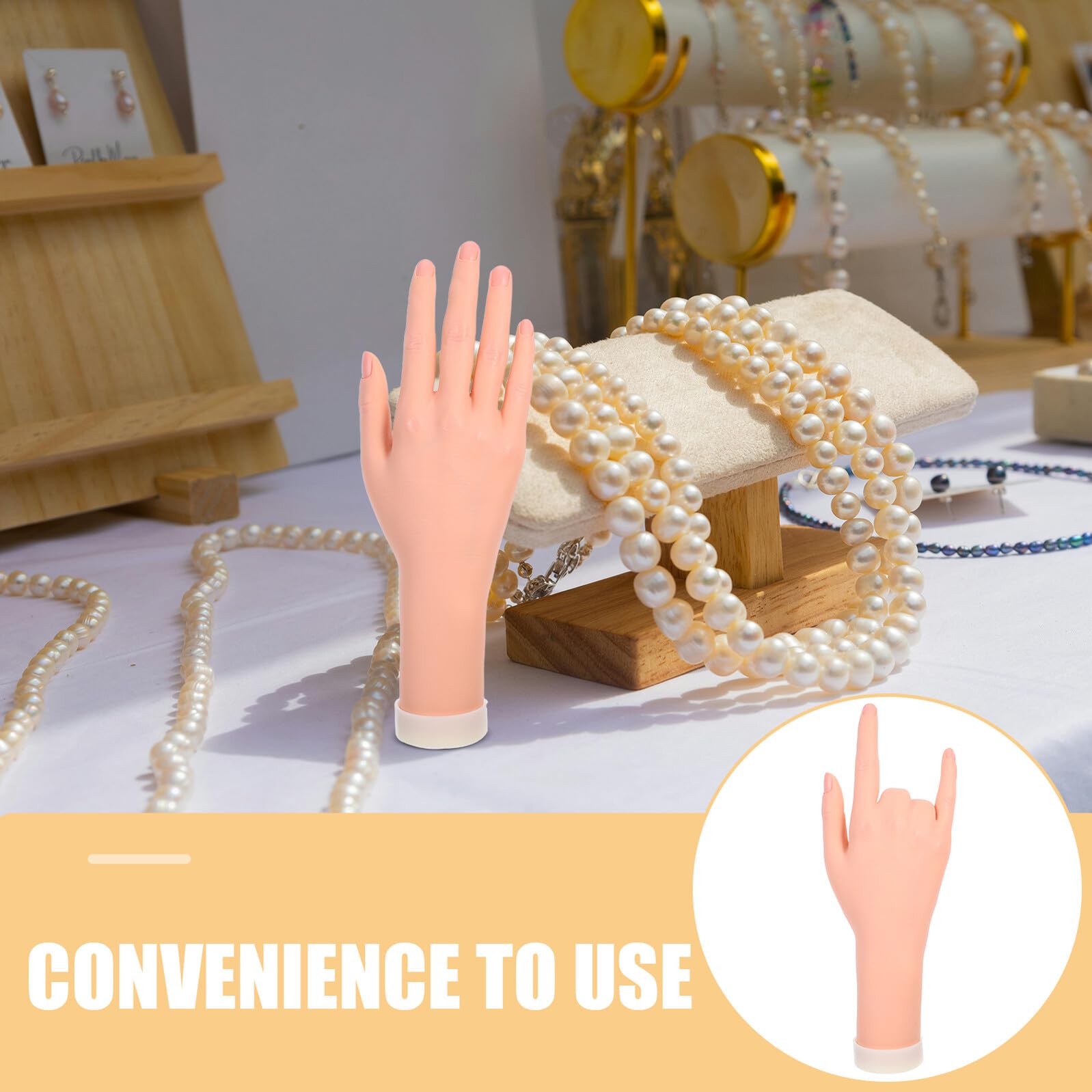 Housoutil Mannequin Main Flexible et Réaliste pour Entraînement Manucure Modèle Artistique et Présentation Bijoux Main Féminine Souple pour Dessin Photo et Affichage Bagues et Bracelets