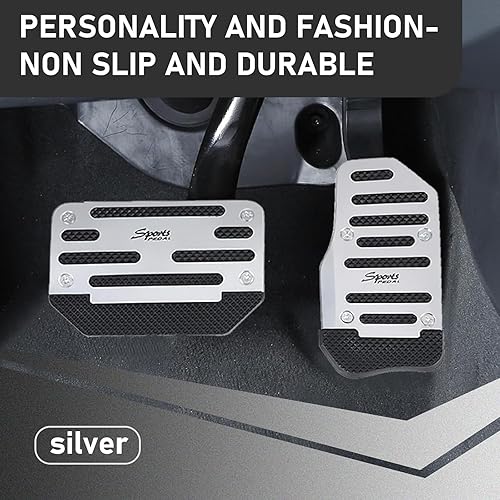 Miniatura 5 de Juego de 2 piezas de decoración para pedal de freno de acelerador de automóvil, accesorios de cubierta de pedal de freno de vehículo de goma de