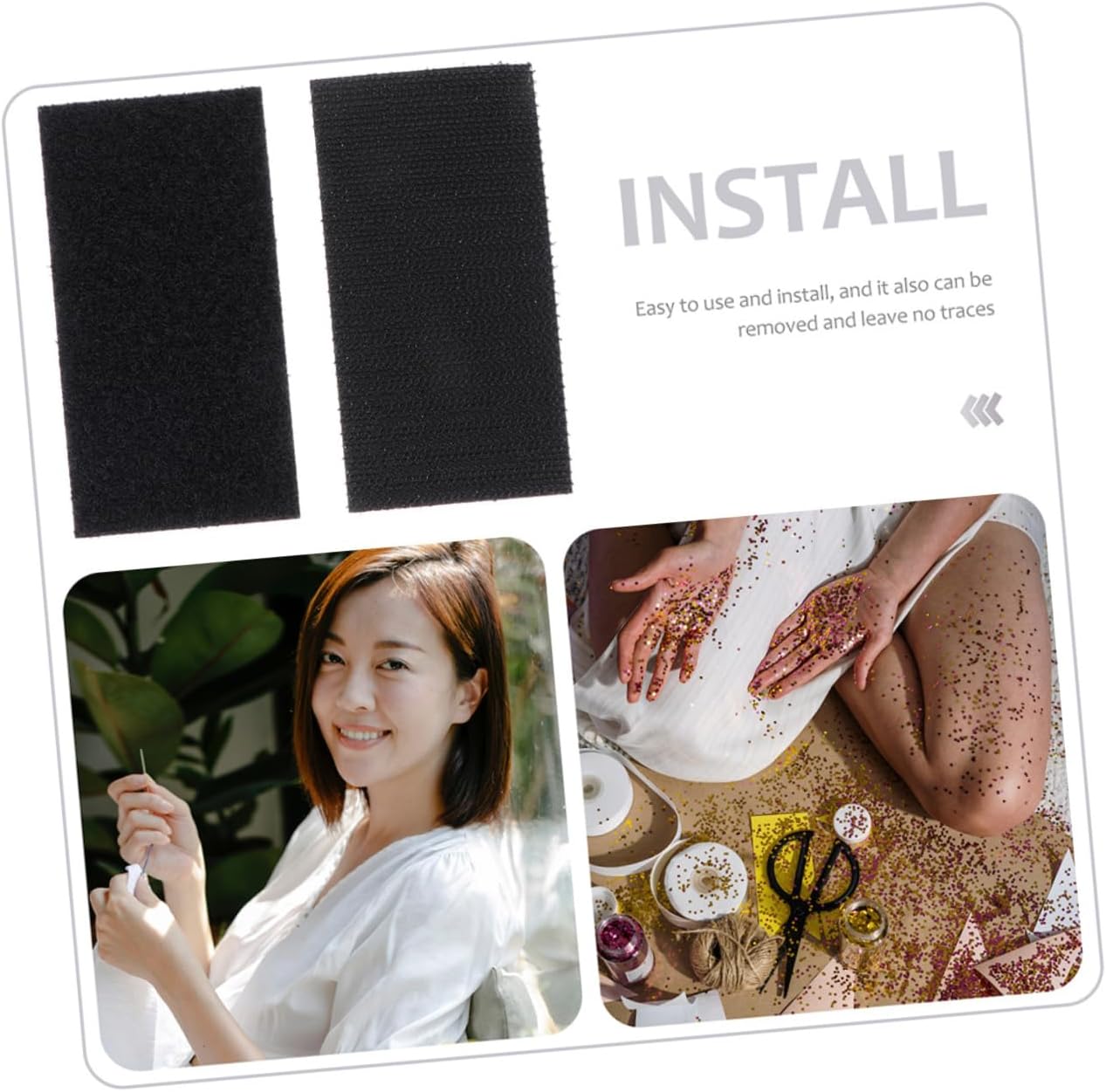 30 Sets of Adhesive Hook and Loop Tapes Double-Sided Sticky Strips for Home Decoration Strong Adhesive Nylon Sticker for Carpet and Rug Installation