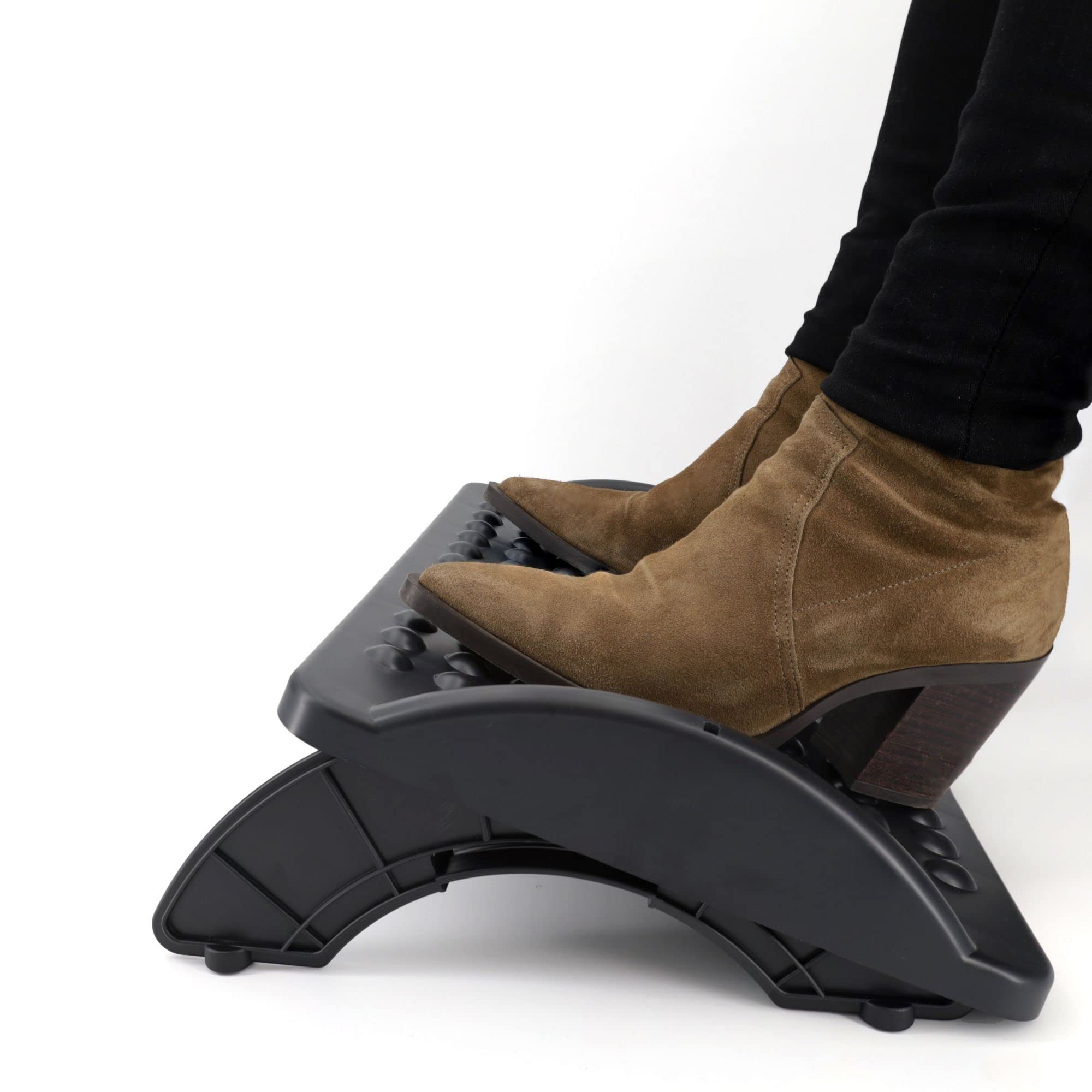 Reposapiés de Oficina Ergonómico e Inclinable - Fabricado con Plástico Reciclado - 42x29x7,5 cm - Accesorio de Oficina - Superficie con textura efecto masaje - Fabricado en España