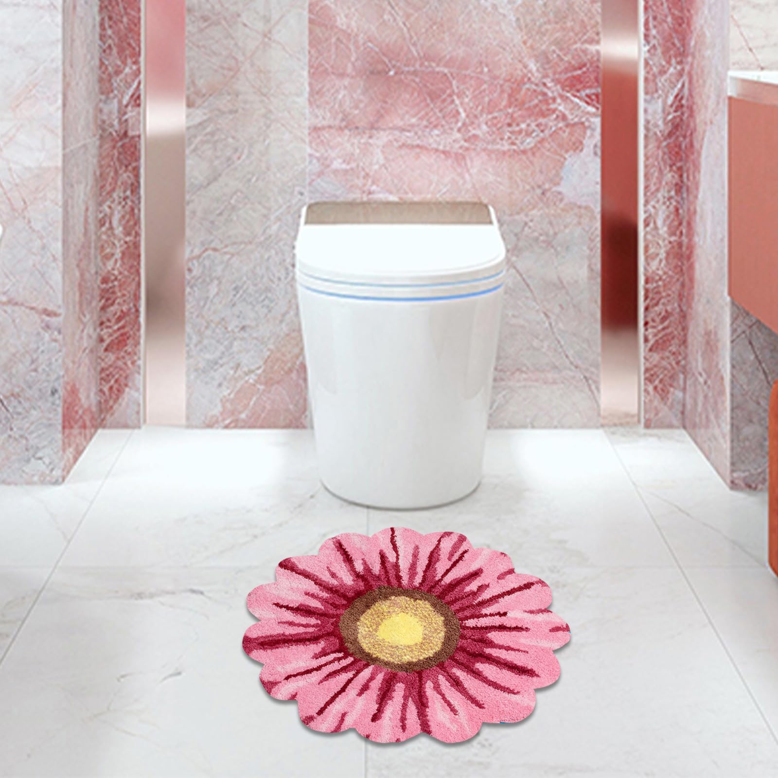Alfombra de baño de felpa con margaritas florales y flores, felpudo de bienvenida, tapete de baño para inodoro, tapete grueso para fregadero de cocina, tapete para suelo, sofá, sentado, cojín