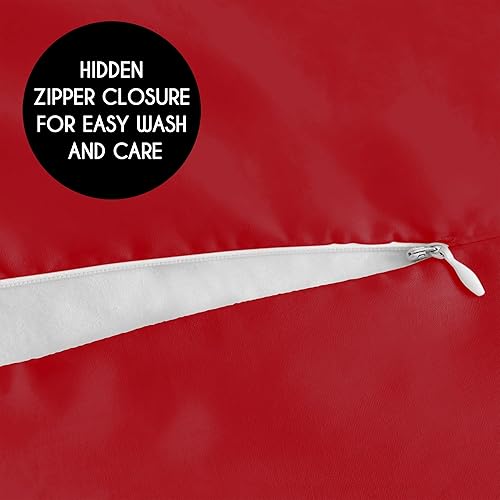 Miniatura 4 de Sweet Jojo Designs Funda de almohada unisex para niño o niña, color rojo burdeos, funda de almohada decorativa larga para sofá cama de niños, funda