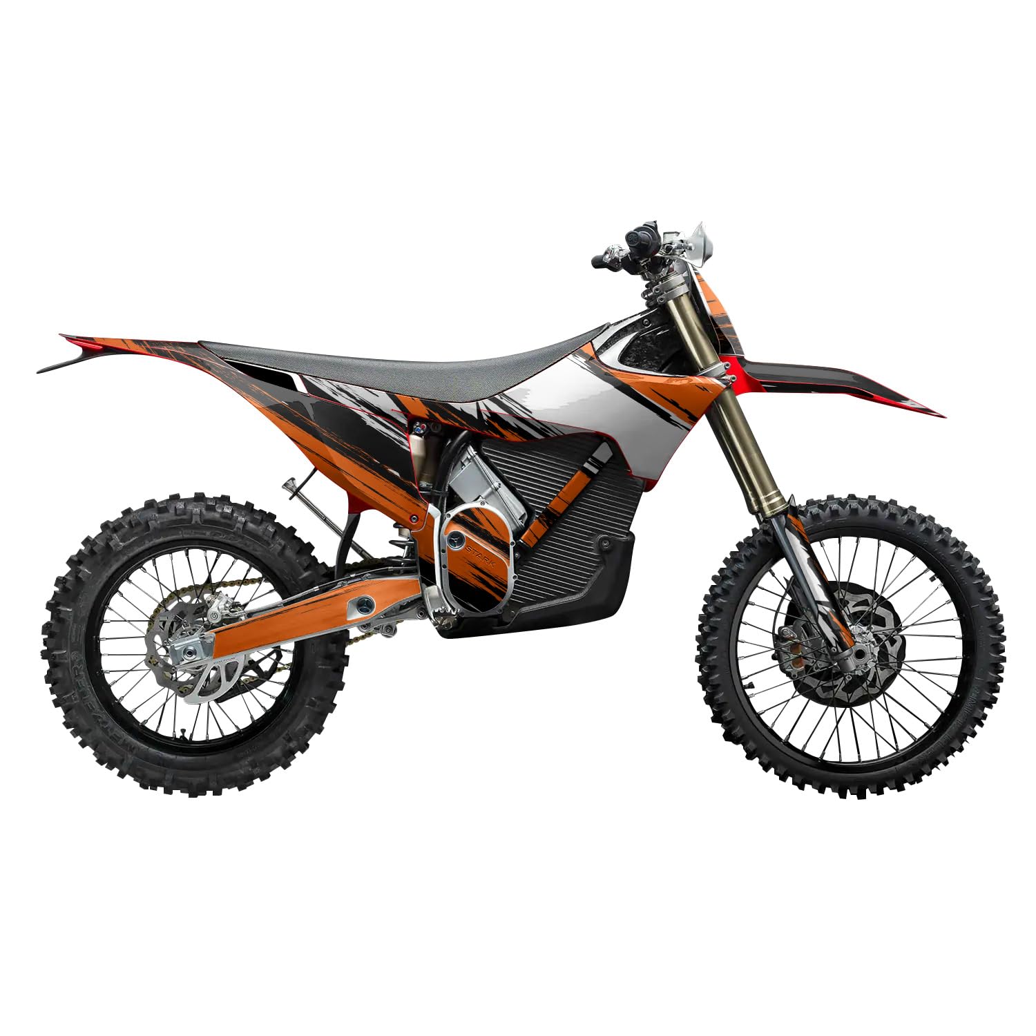 Stark Varg MX 2023-2025 Graphics Kit Wrap - Grunge Orange - Varg MX Skin - Premium 3M Vinyl Protective Wrap Decal Cover - Easy to Apply | Crafted in The USA by MightySkins
