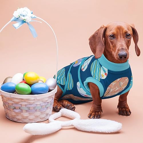 Miniatura 243 de Kuoser Traje de cirugía para perro, cómodo traje de recuperación para perros, mameluco protector posoperatorio, alternativa suave al cuello E