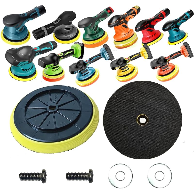 Placa de apoio para politriz e boina de polimento de 15 cm Feenynic, compatível com Saker, GEVEELIFE, BATOCA e outros, kit com 2