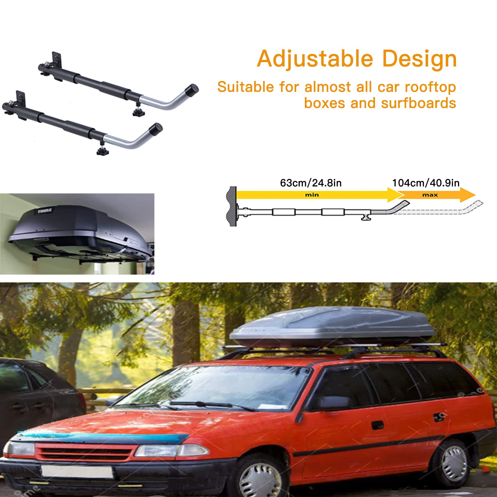 Wall Mount Car Roof Box, 110lb Load Bearing Wall Mount Rack for Canoes Surfboard Kayak