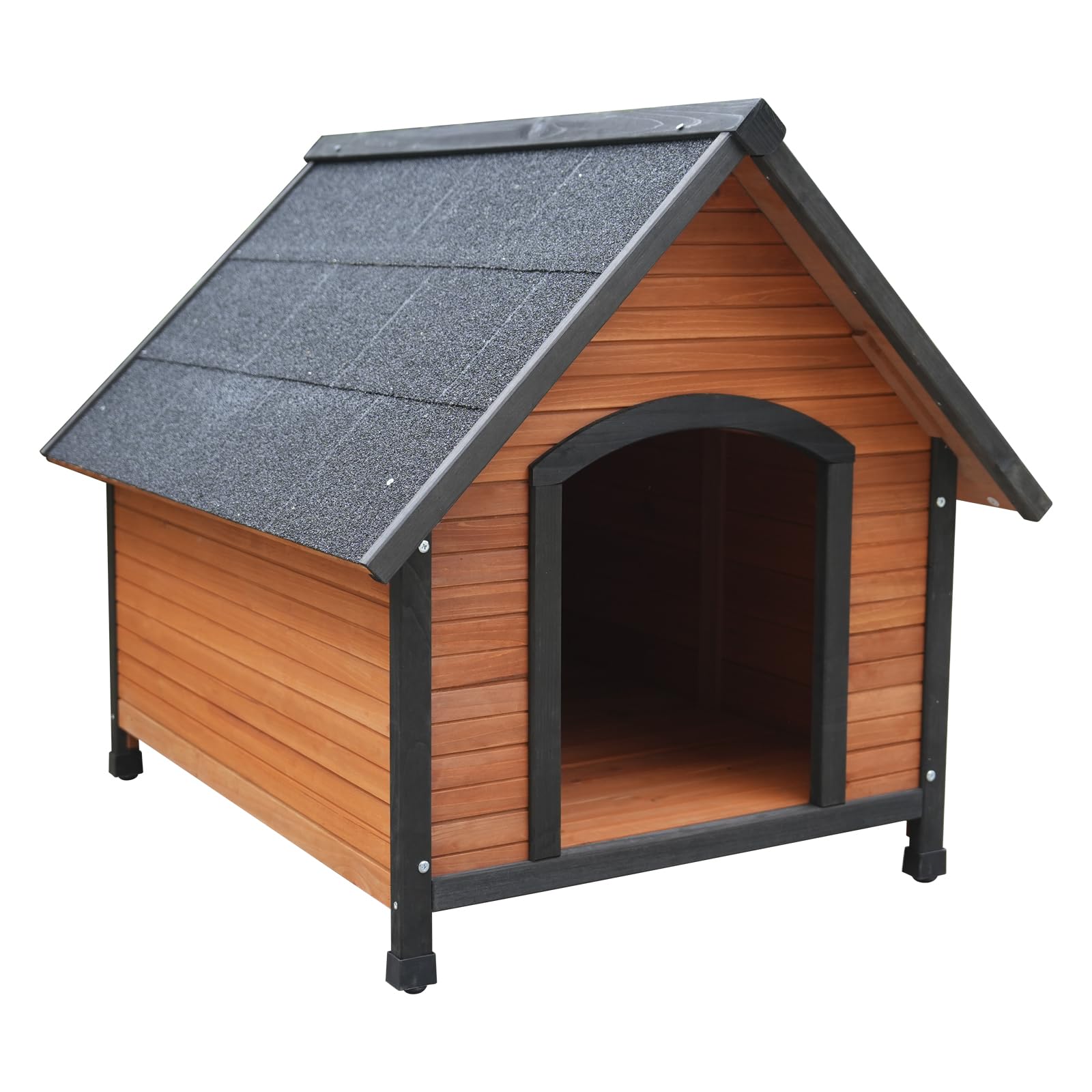Amazon | OAFNLWU 天然杉材 木製 犬小屋 犬舎 屋外用 中型～大型犬対応