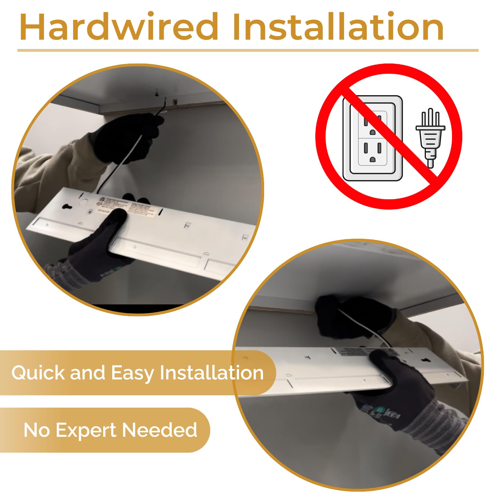 Luz LED regulable para debajo del gabinete, solo instalación cableada, color seleccionable, blanco suave (3000 K)/blanco brillante (4000 K)/blanco diurno (5000 K), 6 W, acabado blanco