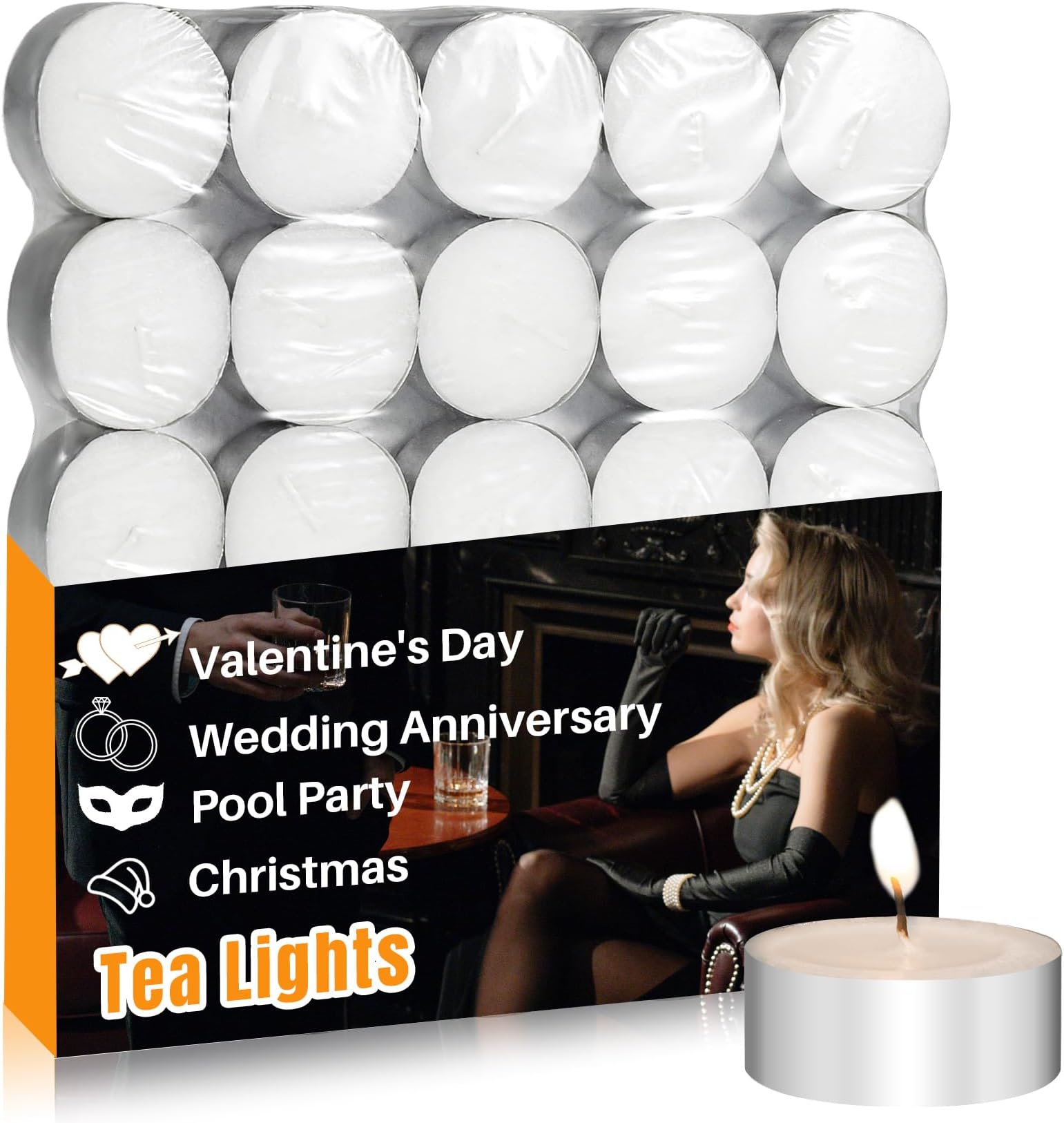 Tealight Candles - Tea Lights Candles Unscented Tea Tree Lights Mini Votive with Cotton Wick for Decorating Home,Pool,Shabbat,Wedding,Emergencies,Christmas,Halloween,Parties, Spas