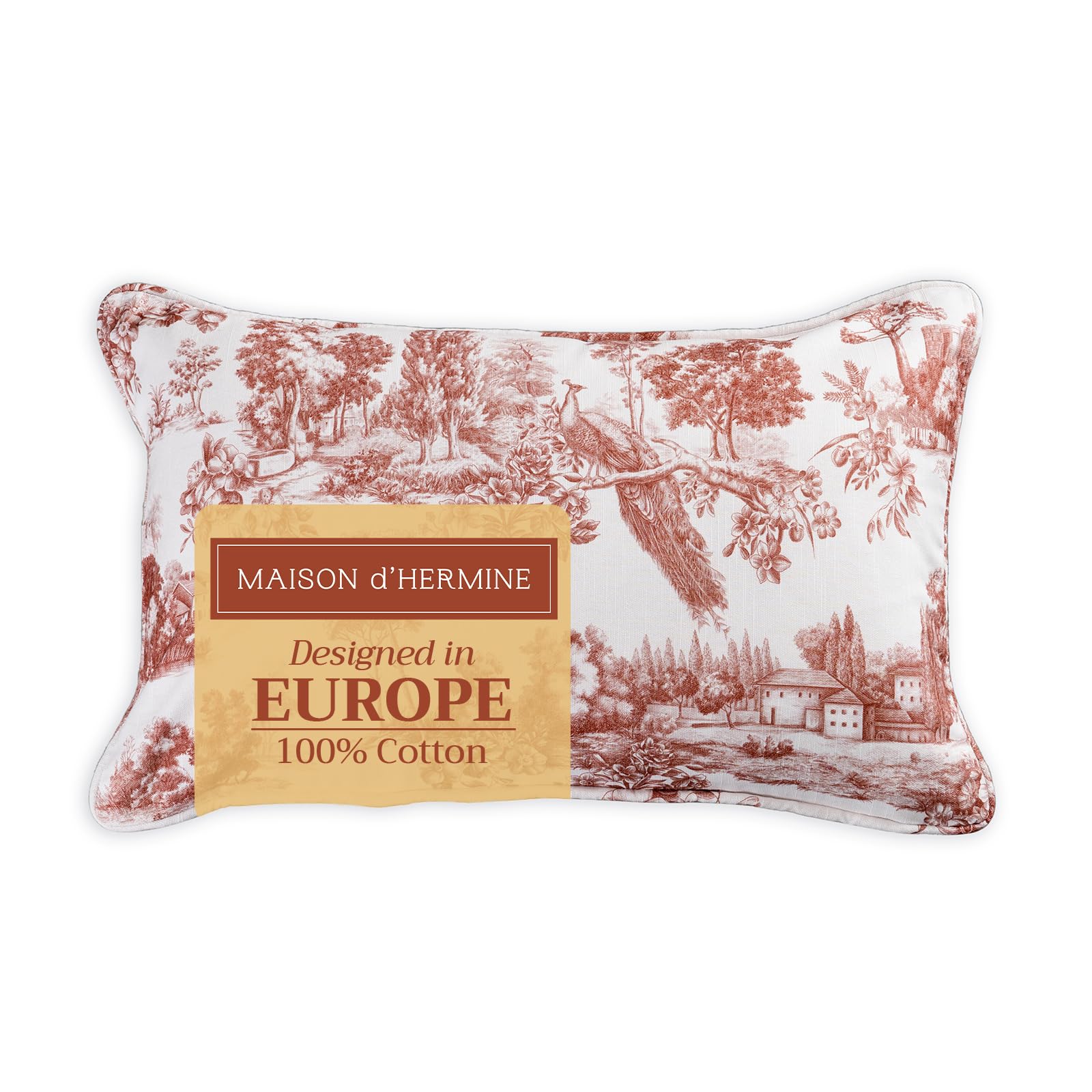 Maison d' Hermine Decorative Pillow Covers 12x20 Inch Rectangle 100% Cotton Throw Pillow Covers with Invisible Zipper Cushion Case for Living Room