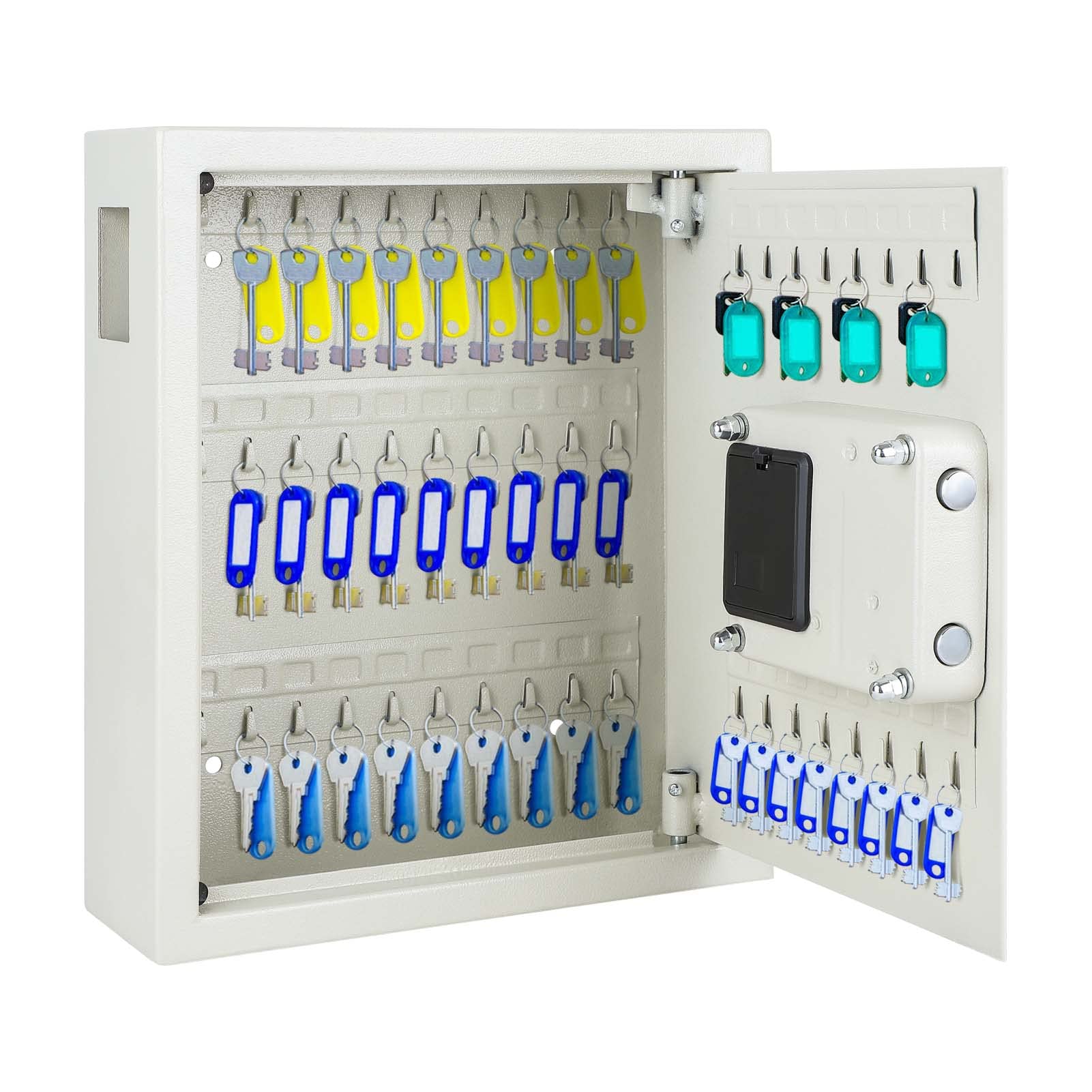Trintion As Shown Key Safe Electronic 48 Key Hooks Wall Mounted Key Combination Lock Cabinet High-Security Digital Key Safe Money Key Lock Box For Home Office