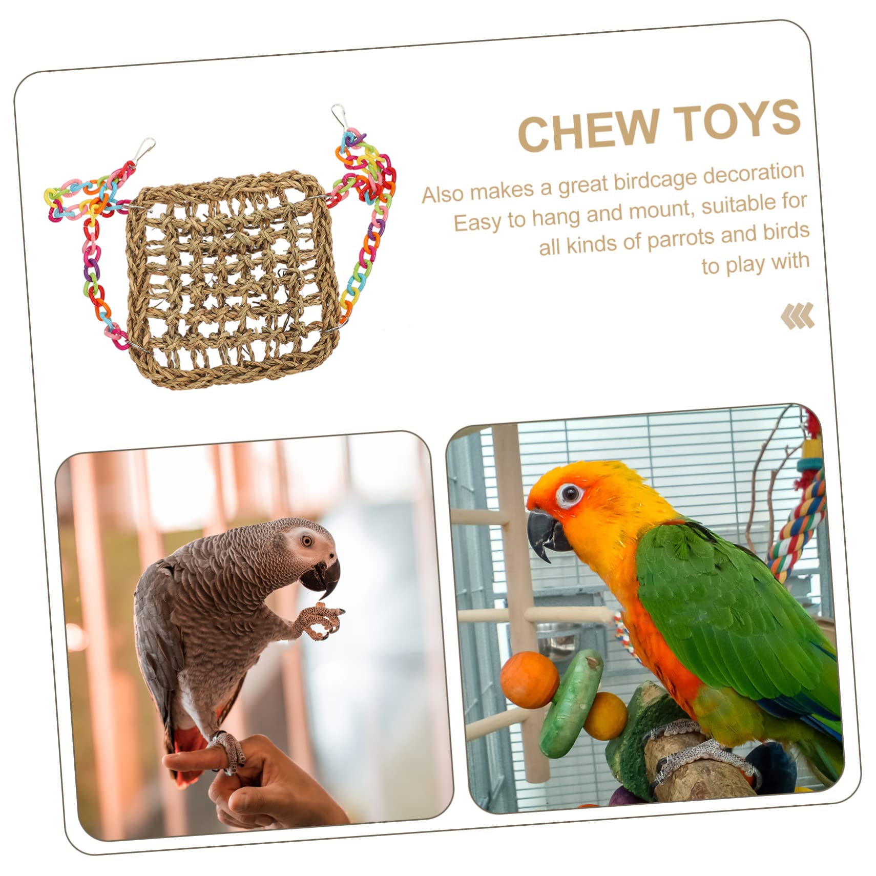 Hohopeti 3stücke Vogelspielzeug Aus Naturmaterialien Kletterspielzeug Für Papageien Hängendes Schaukelspielzeug Für Wellensittiche Und Nymphensittiche Fördert Spiel Und Kletterfreude