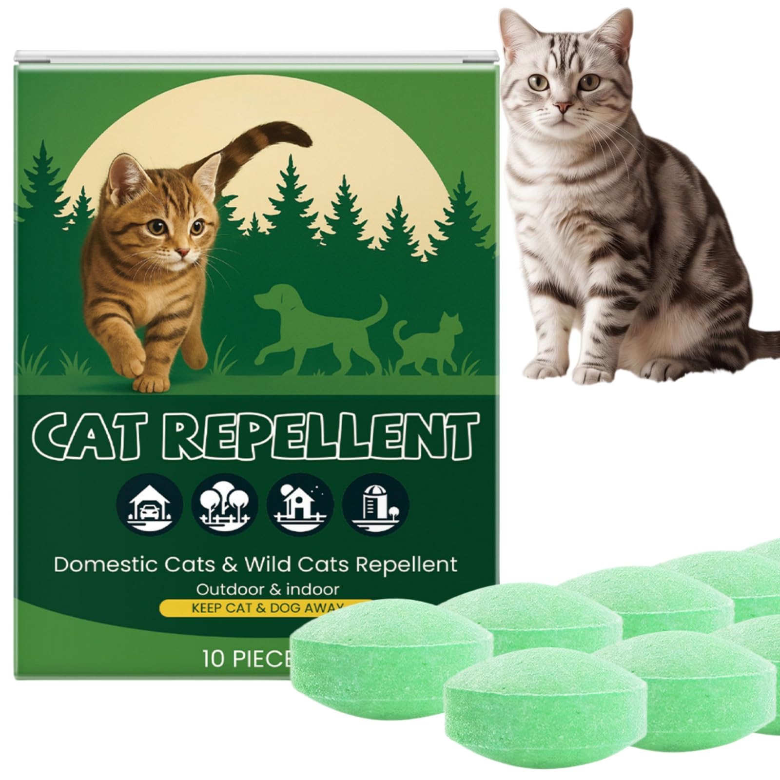 10pcs Natural Cat Repellent for Gardens UK,Extra Strong Cat Repellent Balls