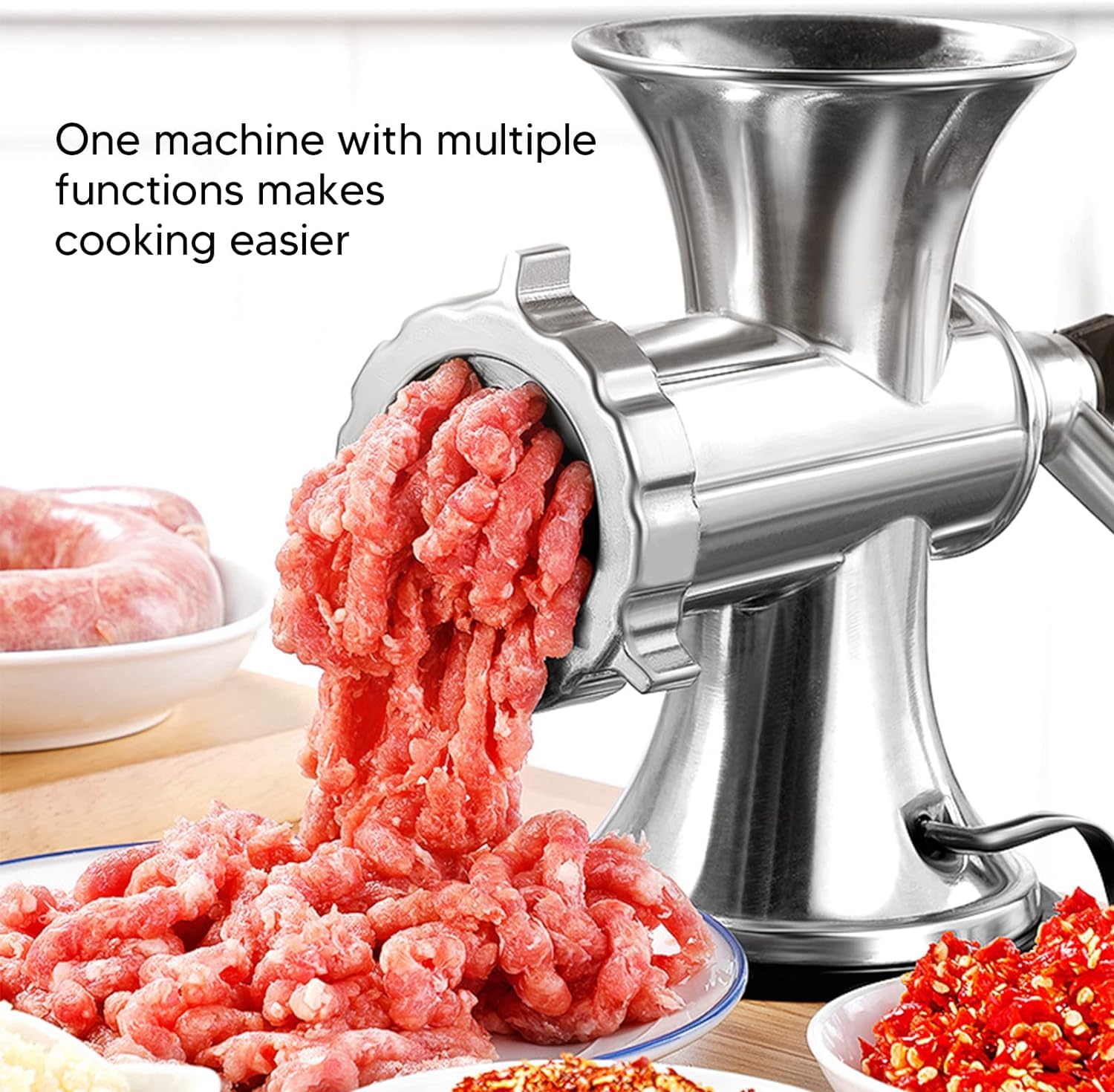 Tracarne Elettrico Professionale 2000W Con Insaccatrice E | WhichOne