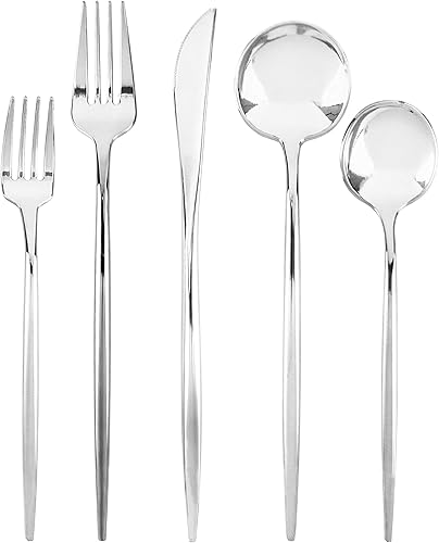 Miniatura 6 de Cubertería moderna de la novedad, cubertería, cucharas desechables de plástico para sopa de lujo, 32 unidades