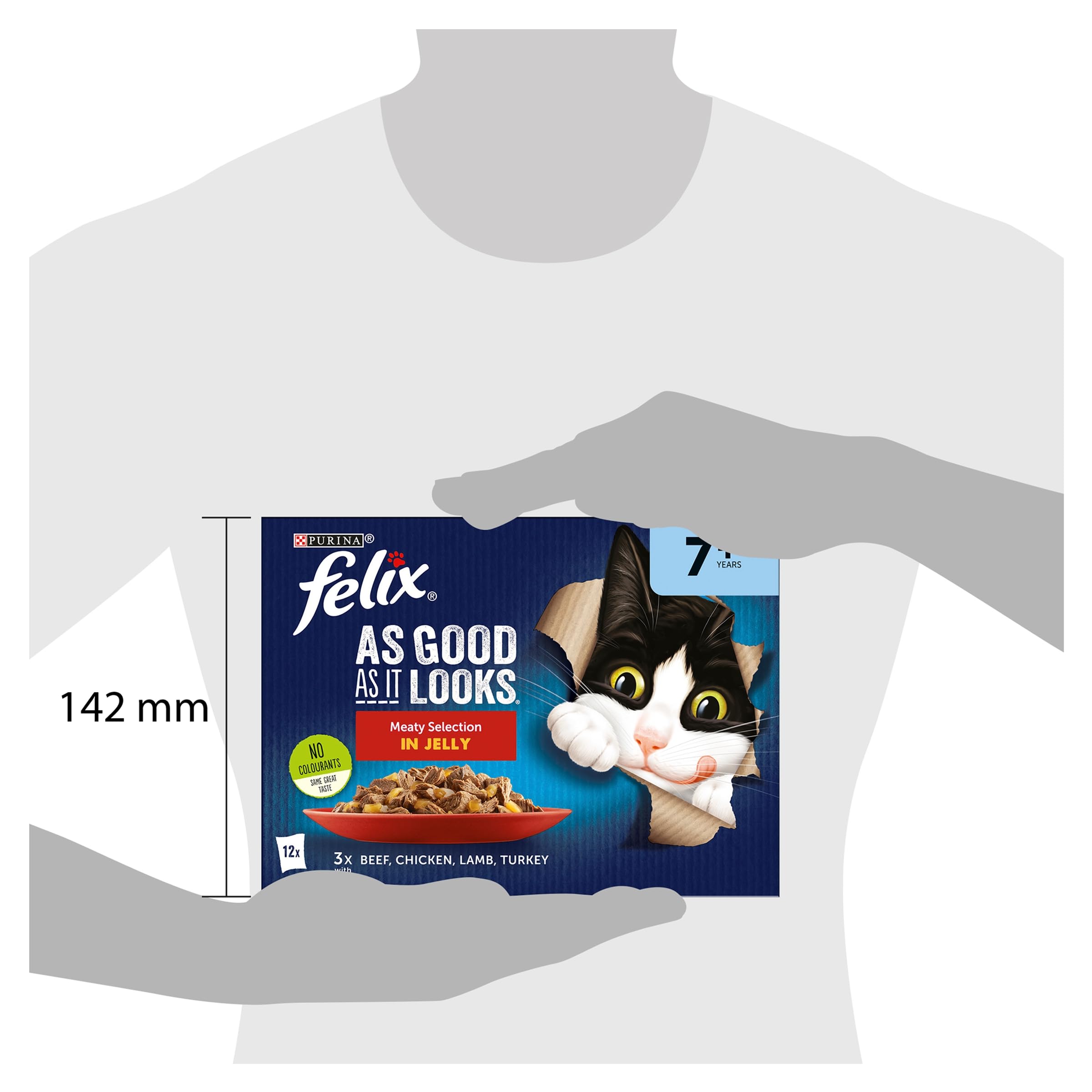 FELIX As Good As it Looks Senior 7+ Meat in Jelly Wet Cat Food 12x85g