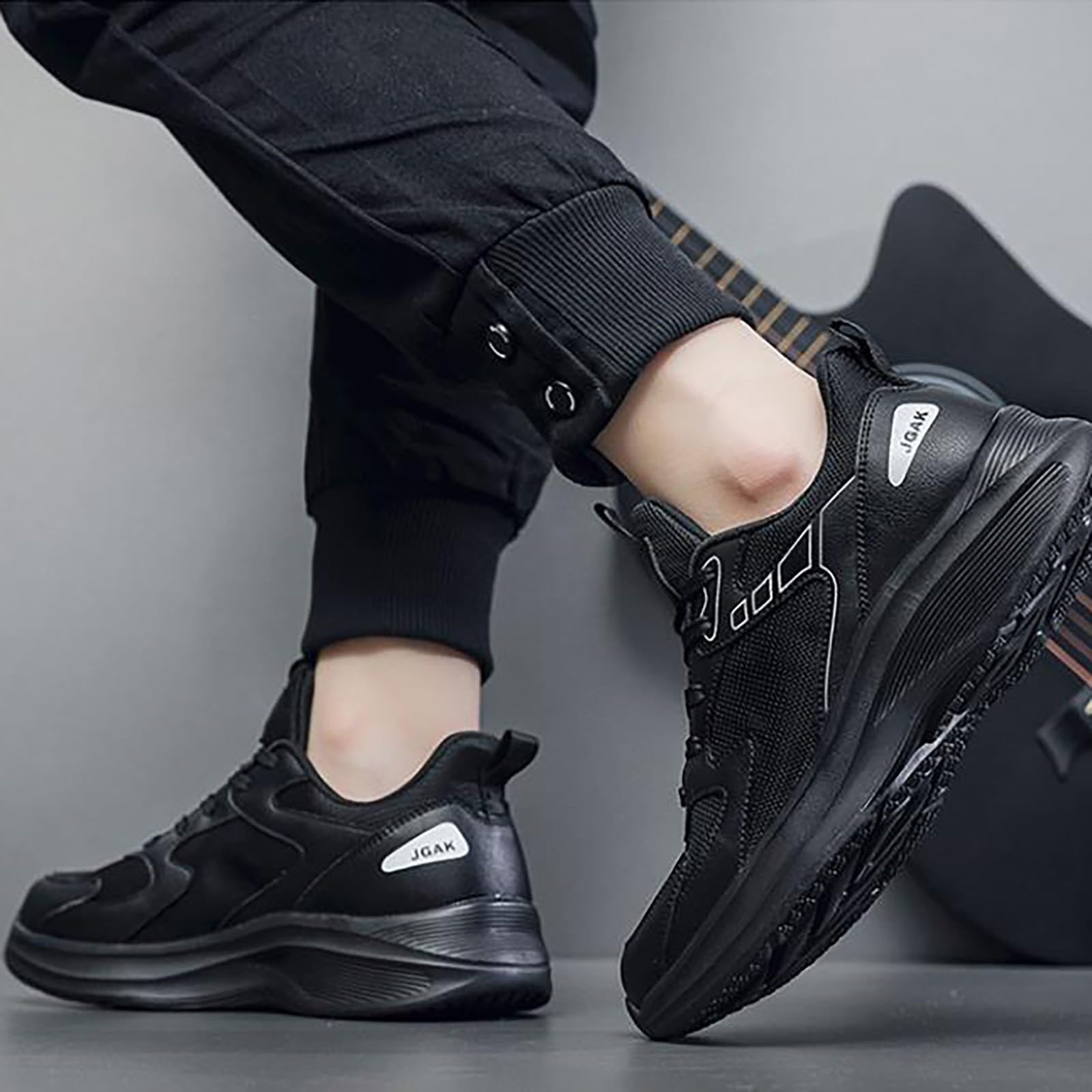 Generisch Sportschuhe Herren Fitnessstudio Breite Füße, Joggingschuhe Herren Gedämpft Breit Mesh Atmungsaktiv Walkingschuhe Weiche Sohle Barfußschuhe Schnürer Sneaker Bequeme Walkingschuhe