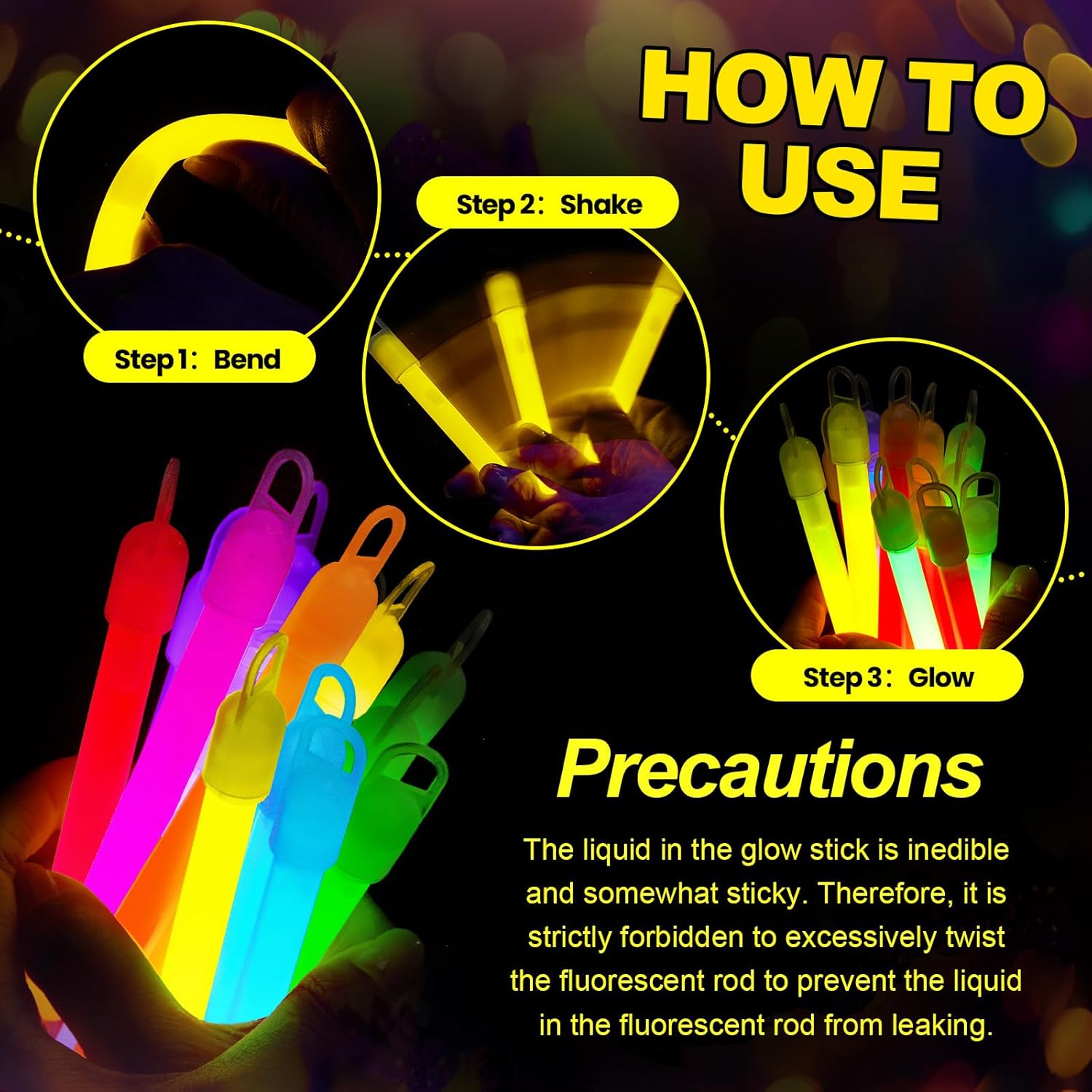 Lewtemi 100 Pack 4" or 6" Bright Glow Sticks Bulk, Glow in the Dark Party Supplies Birthday and Holidays (4 Inch,Macron Color) - Image 3