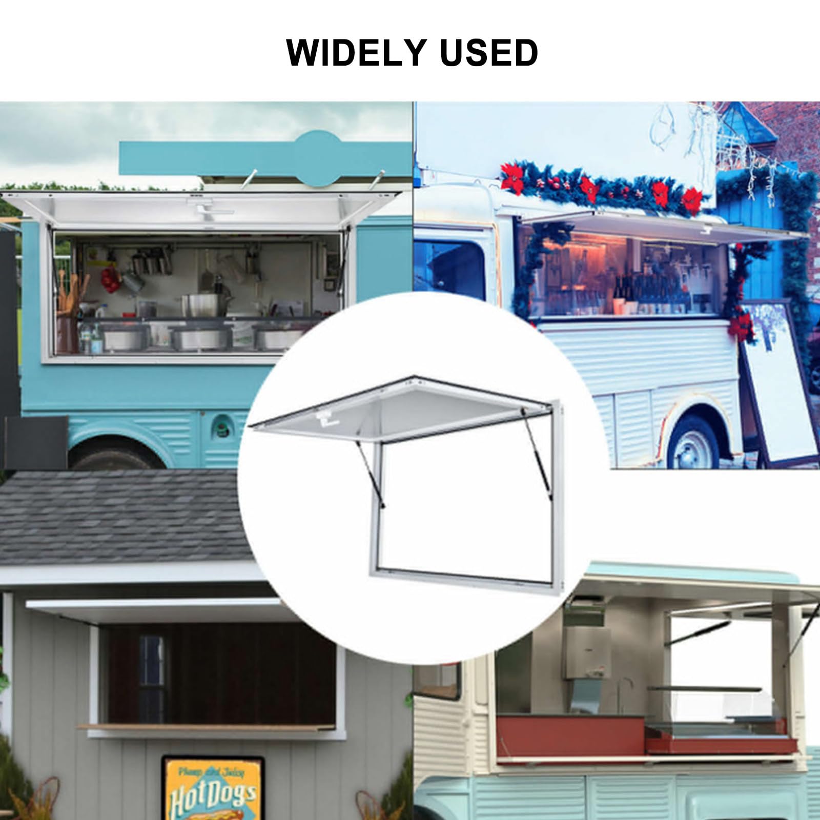 Unità Di Ristorazione Mobile 36" X24 "/36" X36 ", Forniture E Attrezzature Per Food Truck, Porta Parasole A Doppia Asta Idraulica Con Un Massimo Di 85 Gradi,36"24"
