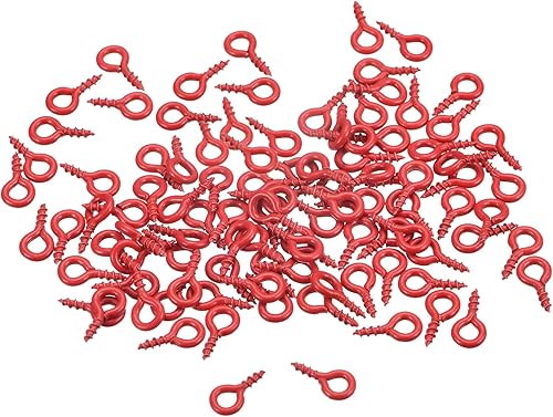 Miniatura 46 de uxcell 300 ganchos pequeños de ojo de tornillo con rosca, tornillos roscados, tornillo autorroscante de 0.31 x 0.39 pulgadas para hacer joyas, Negro