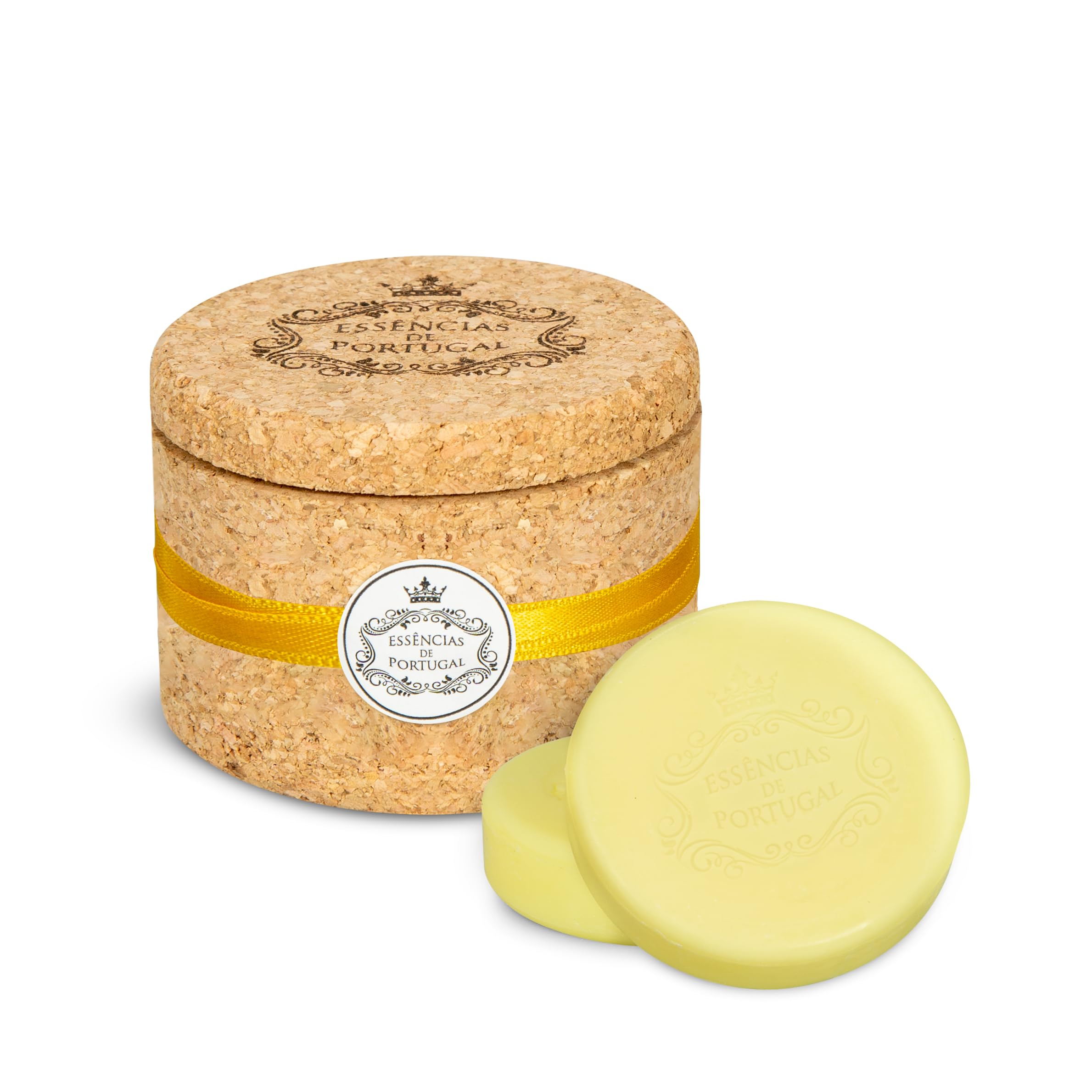 ESSÊNCIAS DE PORTUGAL - Set of 2 50g Soaps in Portuguese Cork Jewellery Container (Lemon)