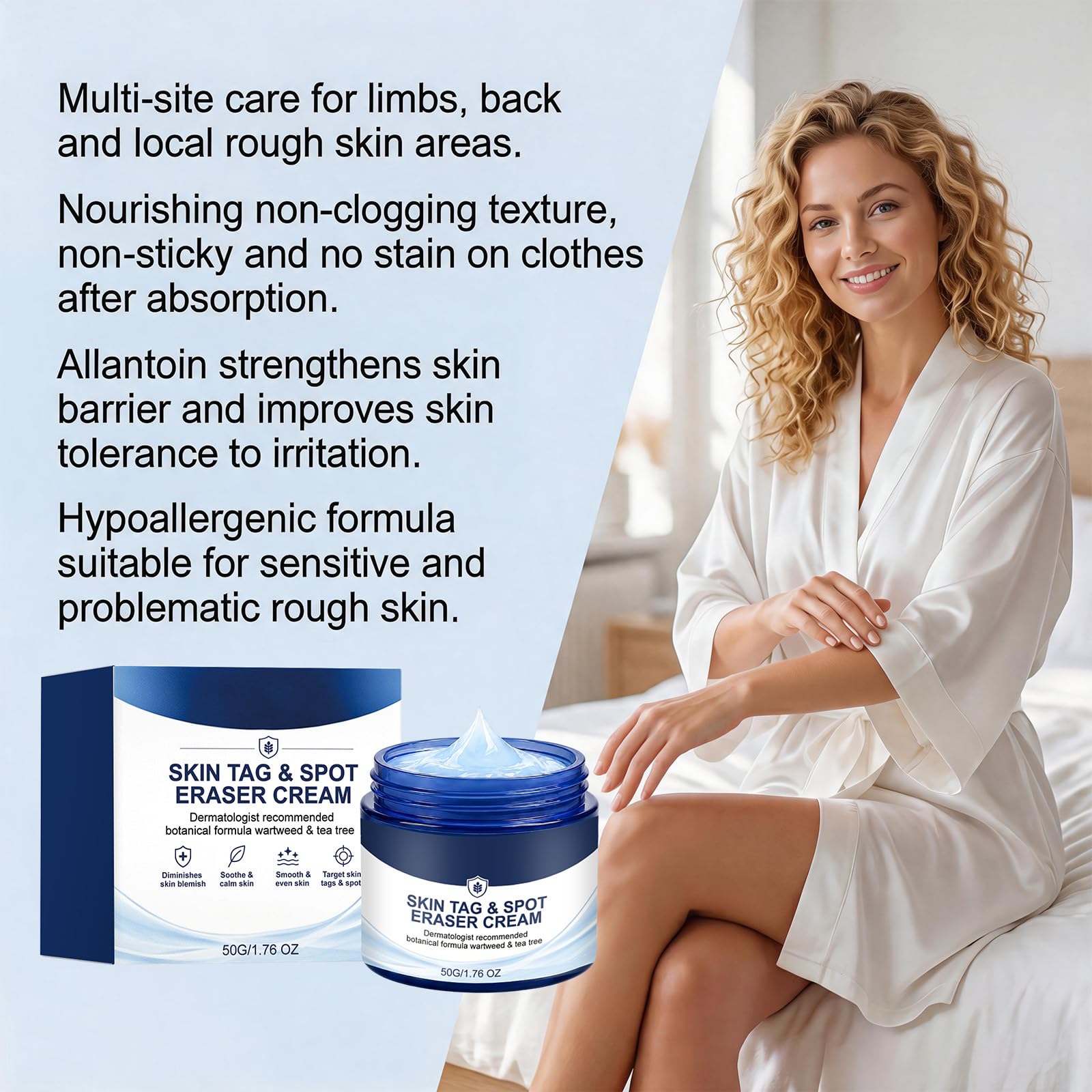 Crema Corporal Hidratante con Alantoína y Árbol de Té para Piel Suave 2PC | Fórmula ligera de cuidado diario que ayuda a mejorar el aspecto de la textura irregular y mantiene la piel hidratada y cómoda