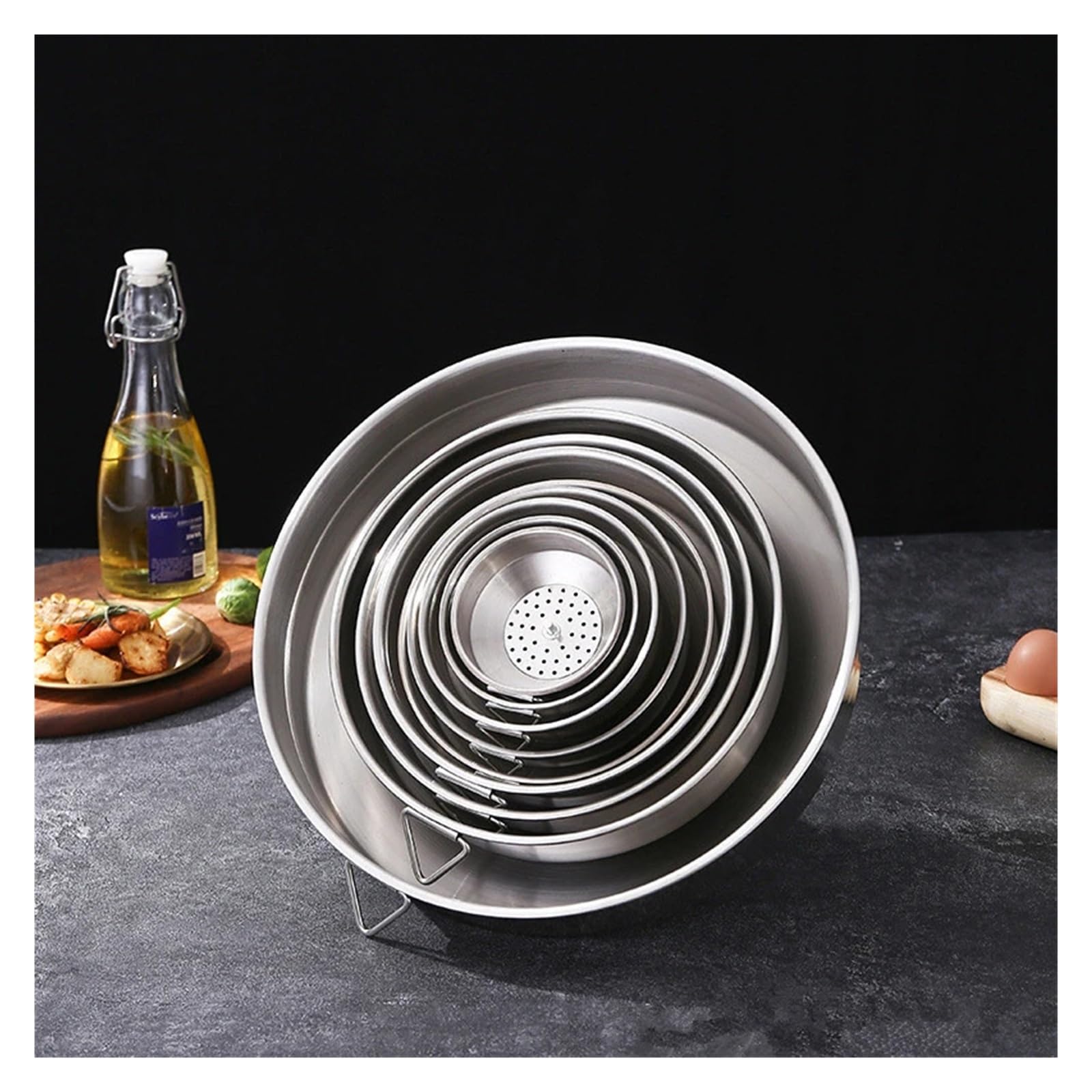 Embudo de Acero Inoxidable, Embudo de Acero Inoxidable con Filtro Desmontable for enlatar Utensilios de Cocina 8-20CM(18CM)