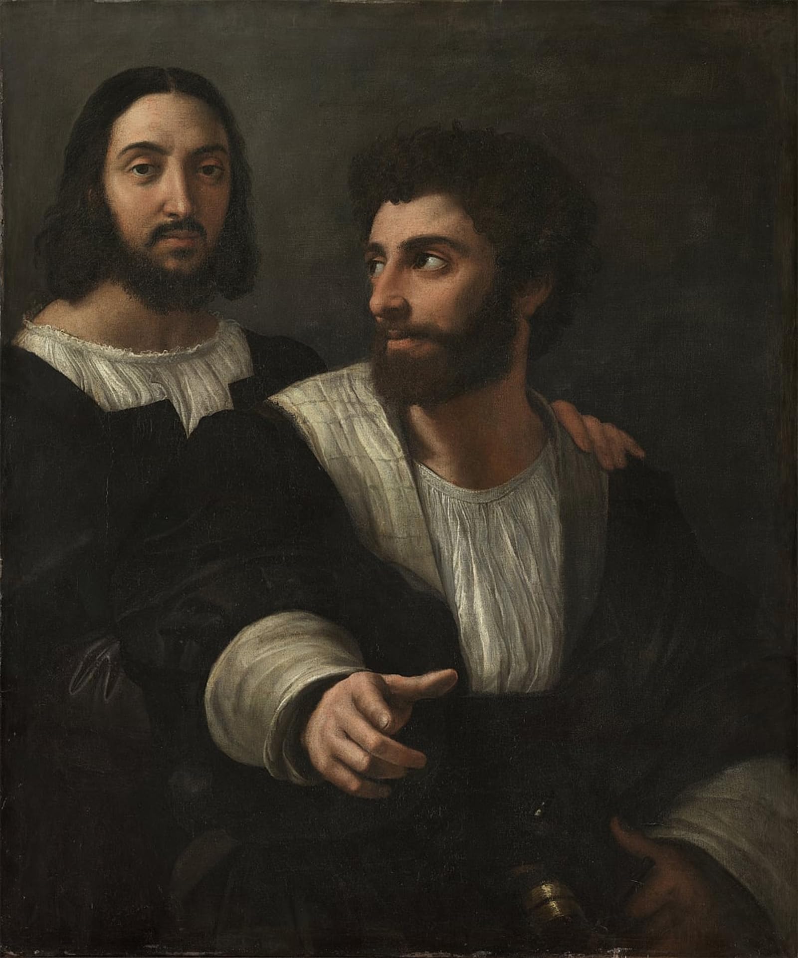 Serendipitp No Frame Retro Picture Poster Wall Art Pictures Painting Portrait Of The Artist With A Friend By Raffaello Sanzio Raphael Wall Art Canvas Print For Wall Decor 60X90cm