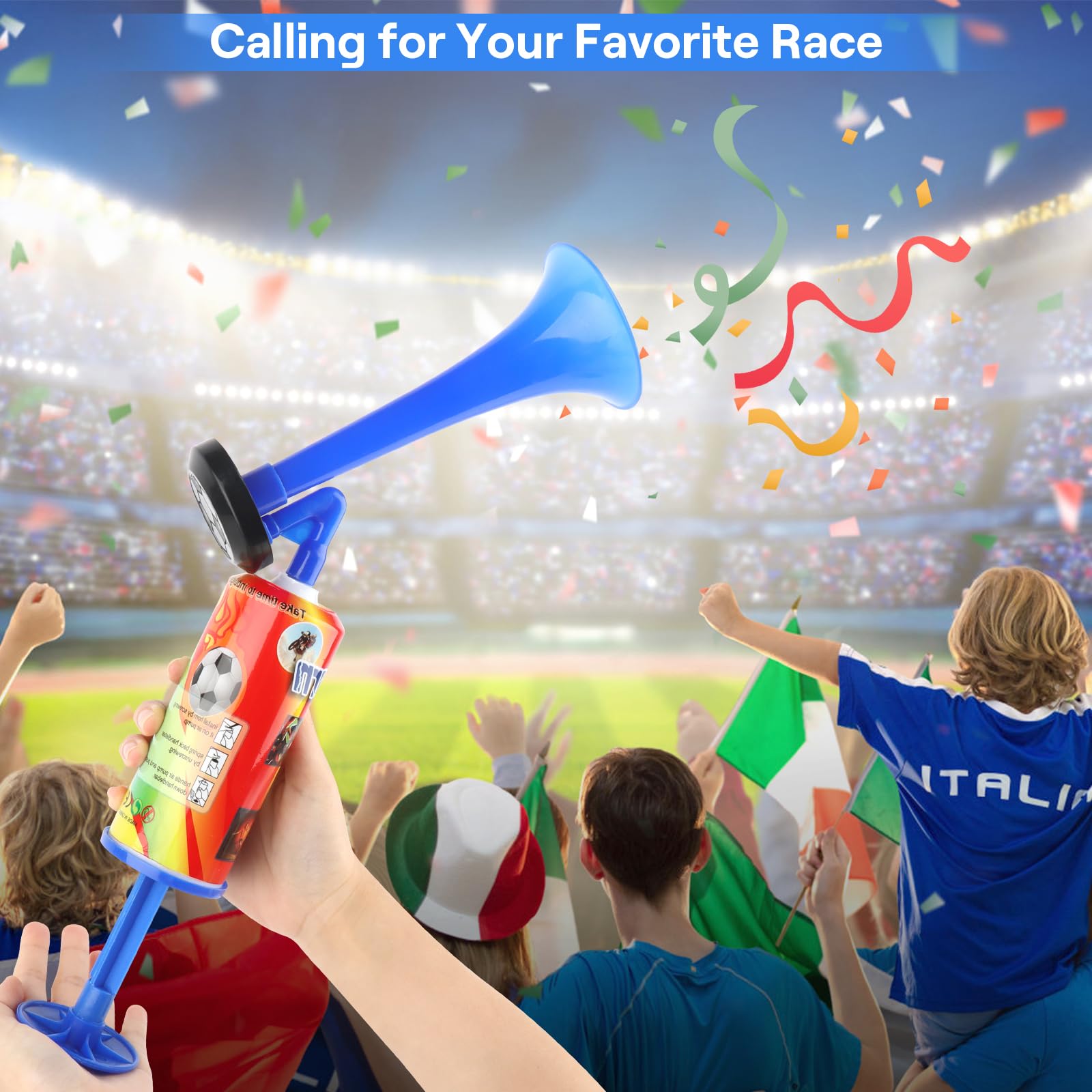 Tromba Stadio ad Aria Manuale,Air Horn per Partite di Calcio, romba Manuale con Pompa Ad Aria per Partite di Calcio, Eventi Sportivi, Nautica, Celebrazioni