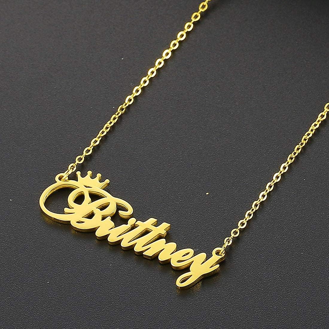 SKQIR Gold Custom Women Name Necklace Personalized, Customized Chains Name Pendants Necklaces Personalized Name Necklace with Crown for Women Girl Gift - Image 9