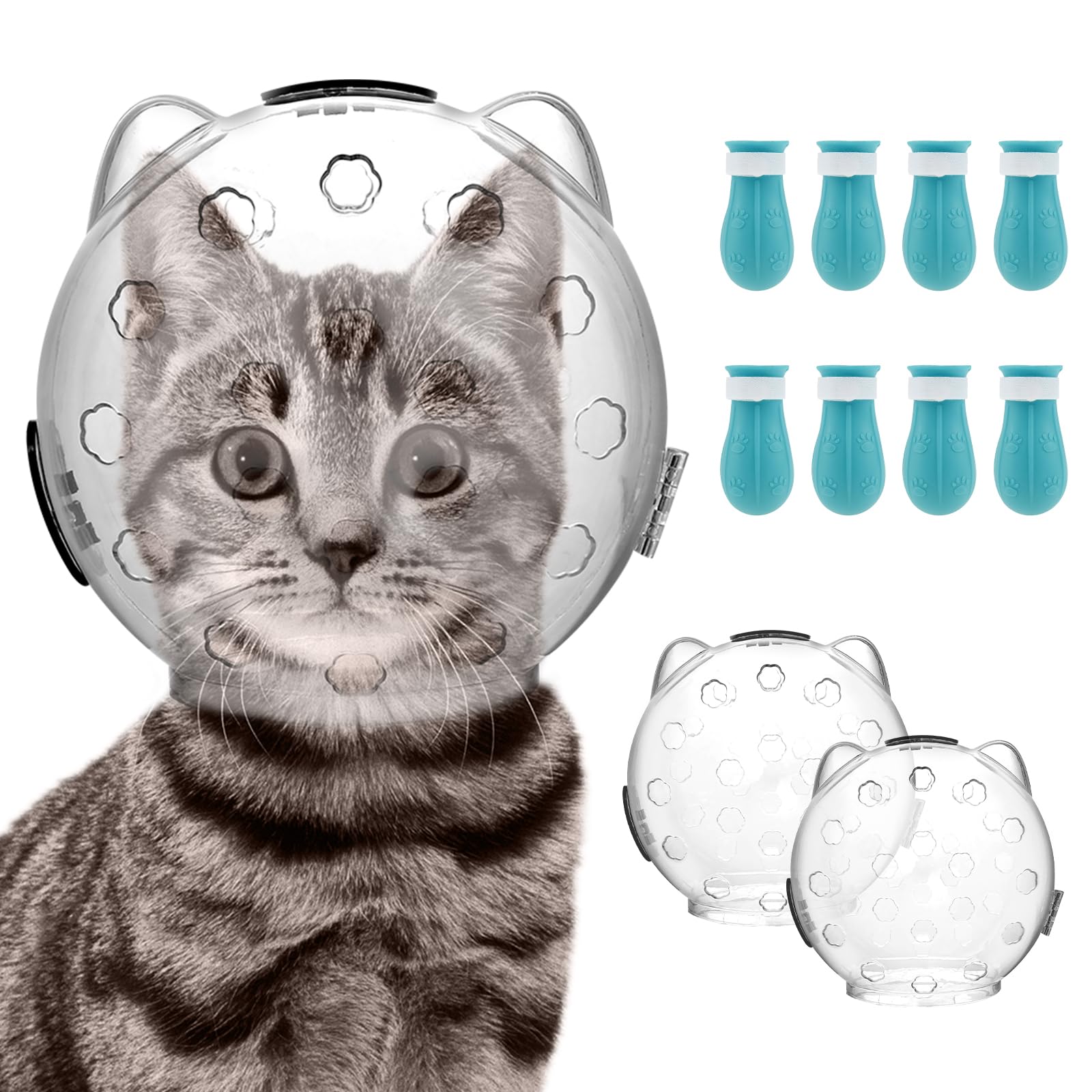 2Pcs Cat Muzzle, Breathable Cat Hood