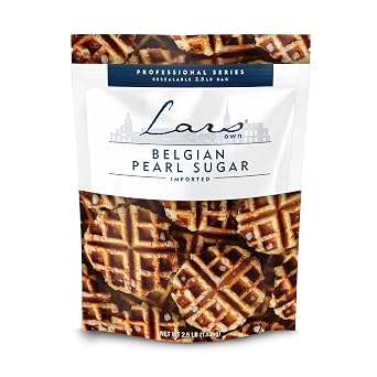 Lars Own Professional Series Belgian Large Pearl Sugar 1-Pack, 2.5-lb Resealable Bag Large Crystals for Caramelization in Liege Waffles