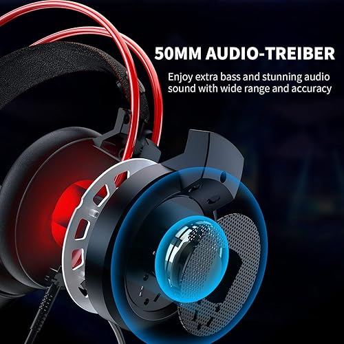 Miniatura 2 de Auriculares para juegos auriculares estéreo con cancelación de ruido y micrófono auriculares sobre la oreja para computadora portátil PS4